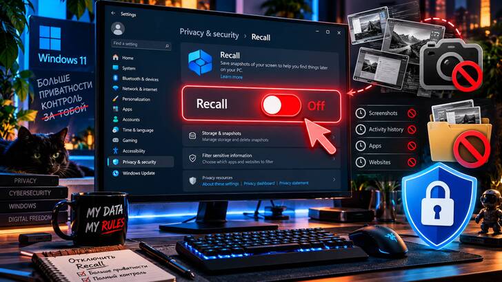 Как отключить Windows Recall и удалить сохранённые снимки отключение Windows Recall