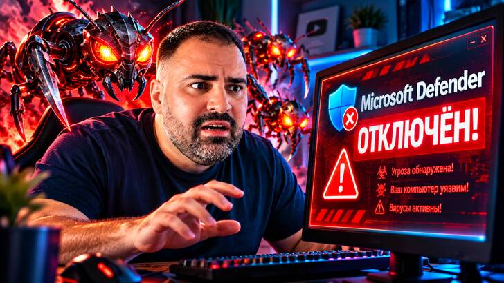 Microsoft Defender отключён к компьютеру подбираются вирусы