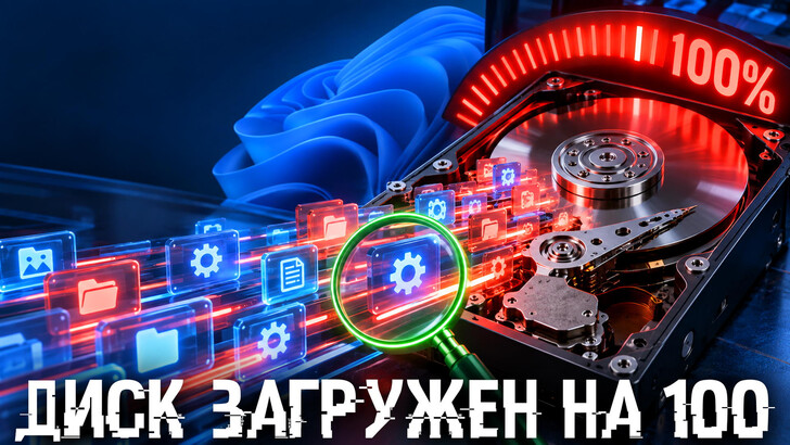 Диск загружен на 100% в Windows 11: причины и исправление