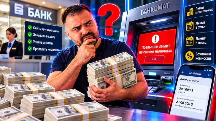 Как снять большую сумму денег с карты я раздумываю как снять много наличных